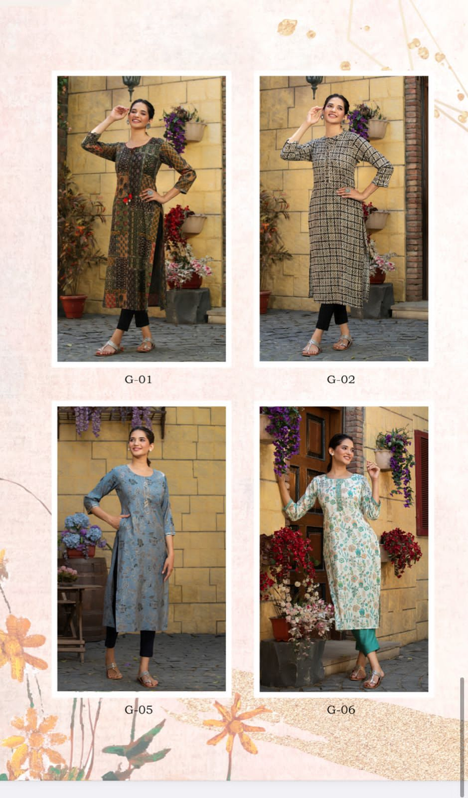 Gold By S4U01 To 07 Designer Kurtis Catalog
